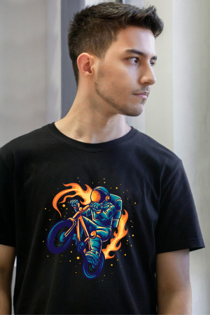 Space Launch Graphic Black T-Shirt